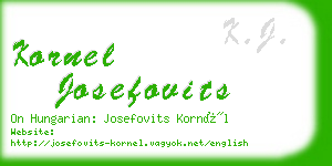 kornel josefovits business card